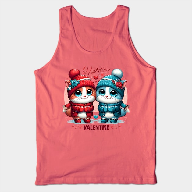 Adorable Couple Cats for Valentine's Day Tank Top by HaMa-Cr0w